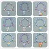 Set de Pulseras para Niños Gradiente Transparente Clip de Oreja de Conejo Accesorios de Princesa para Niñas Anillo de Dibujos Animados Multicolor Joyería para Bebés