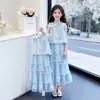 Conjunto de Estilo Fresco para Niña Falda Elegante Dulce Vestido de Princesa con Lazo para Niños Medianos y Mayores Niñas Hermosa Ropa de Verano Conjunto de Dos Piezas
