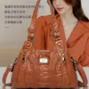 Bolso de Hombro para Mujer Yoroooi Versátil Europeo y Americano Streetwear Bolso de Hombro Lavado Diario Práctico Vintage Lavado