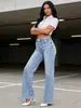 Estilo europeo transfronterizo Amazon moda Jeans de mujer empalmados elásticos retro jeans de mujer T lavado a la arena