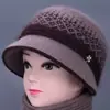 Chapéu de Outono Inverno para Mãe de Meia-Idade e Idosa Chapéu de Lã Grosso com Borla e Veludo Extra para Mulheres Senhora Idosa Chapéu de Tricô Quente para Proteção contra o Frio Vovó