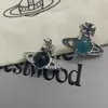 Pendientes de botón con cuentas de vidrio giratorias 'Empress Saturn' Microincrustados con Circonita Joyería Elegante para Mujer de Nicho de Alta Gama