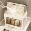 Estante para Tazones de Cocina, Caja de Almacenamiento para Tazones y Palillos, Caja de Almacenamiento para Utensilios del Hogar con Tapa, Escurridor para Platos y Tazones, Gabinete de Plástico para Tazones