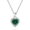 Collar cruzado transfronterizo europeo y americano de plata de ley s925, versátil, de lujo ligero, con forma de corazón y doce piedras de nacimiento, colgante de Amazon, cadena para la clavícula