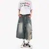 Pantalones Cortos Rotos de Mezclilla Estilo Retro Americano Cortos Hombres Mujeres Verano Nueva Marca de Moda Lavados Estilo Callejero Sueltos Casuales