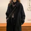 Design Original + 390g Outono e Inverno Estilo Coreano Estilo Hepburn Casaco de Lã para Mulheres, Jaqueta de Lã de Comprimento Médio para Mulheres Baixas