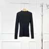 Dragon Marino Warren KW902 Camiseta Base de Lana Engrosada Tejido de Punto sin Costuras de una Pieza de Cuello Semi Alto de Manga Larga para Mujer