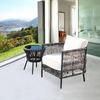Silla de Ratán Creativa de Diseño para Exterior Silla Sofá para Patio Exterior Silla de Jardín de Ratán Silla de Ocio para Balcón Silla con Mesa Pequeña Silla de Comedor