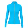 Jaqueta Lulu Gola Alta Original Define Zíper Dourado Roupa de Yoga Roupa Fitness Manga Longa Jaqueta Esportiva Exportação