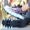 Zapatos de Patín para Niños, Zapatos de Patín para Niños, Zapatos de Patín de Doble Rueda Hechos en Fábrica, Zapatos de Patín para Estudiantes con Luces, Zapatos con Ruedas