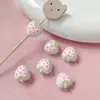 [Historia de Fresa] Cuentas de Fresa Gruesas Estéreo Pintadas a Mano de Doble Cara Material para Pulseras y Collares DIY Hechos a Mano