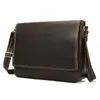 Bolsa Mensageiro Masculina de Couro Crazy Horse Mais Vendida da Amazon com Grande Capacidade para Notebooks de 16 polegadas, Bolsa Transversal de Ombro para Homens