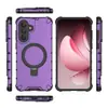Adecuado para Samsung A56 Funda Protectora con Soporte Anticaída Samsung A36 Anillo de Rejilla Funda para Teléfono Móvil