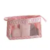 Bolsa de cosméticos de viaje simple colgante de gran capacidad bolsa de almacenamiento de cosméticos portátil para viaje de negocios portátil de malla bolsa de aseo