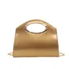 Bolsa de Mão para Noite de Um Ombro com Novo Anel Circular, Bolsa de Mão Brilhante da Moda, Cor Sólida Banquete Feminina Corrente Exquisite Bolsa Transversal