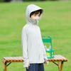 Roupa de Proteção Solar para Exterior, Leve com Capuz Anti-UV Upf50+ Fio Original Seda Gelo Roupa de Proteção Solar Casual Solta Infantil