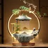 Estilo Zen Chino Oficina Fuente de Agua de la Suerte Adornos Anillo de Lámpara Quemador de Incienso de Flujo Inverso Casa con Circulación de Agua Regalo de Inauguración