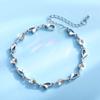 Versión Coreana 2025 del Pulsera con Forma de Corazón de Cristal Azul Corazón del Océano para Mujer con Collar de Corazón de Zirconia Azul Incrustado con Diamantes, Disponible Exclusivamente para Ventas Transfronterizas