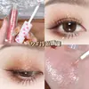 HISYI Sombras de Ojos Líquidas Estrellas Brillantes Maquillaje Impermeable Sosteniendo una Lágrima Gusano de Seda Delgado Monocromático Perlado para Ojos