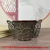 Nostálgico Retro Dinastía Tang Copa de Pluma de Plata Grabado a Cincel Patrón de Dragón Copa de Plata Copa de Vino Datang Zhenguan Adornos Antiguos Estilo Chino