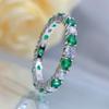 Anillo de plata S925 con circonita blanca y diamante verde, joyería Mu Jing 2021, venta al por mayor, moda europea y americana, para mujer