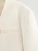 Ropa de Mujer de Otoño 2025 Nueva, Europea y Americana Transfronteriza, con un Toque de Alta Gama, Moderna e Intelectual, Blazer Blanco Estructurado con Cuello en V para Mujer