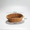 Cesta Creativa para Snacks y Postres de Restaurante KTV Cesta para Papas Fritas Cesta de Almacenamiento de Escritorio Mimbre Tejido Pequeña Cesta de Frutas Cesta de Almacenamiento Tejida