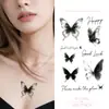 Adesivos de tatuagem de borboleta coloridos populares transfronteiriços, duradouros e à prova d'água, para apresentações deslumbrantes de borboleta e maquiagem nos braços e rostos de meninas