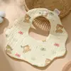 Babetes de Crepe de 6 Camadas para Bebê, Toalhas de Baba 100% Algodão, Babadores para Bebê Recém-Nascido (Menino e Menina), Babadores Anti-Vômito, Toalhas de Baba
