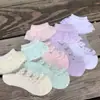Meias de Renda Macia para Meninas, Algodão Penteado Puro, Renda na Barra, Verão, Ultra-finas, Respiráveis, Seda de Vidro Cristal