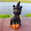 Amazon Escultura Transfronteriza Regalo Decoraciones de Escritorio Nuevo Halloween Calabaza Mágica Gatos y Perros Artesanía de Resina