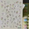 Lindas Pegatinas para Uñas con Relieve de Conejo de Arándanos 3D Creativas Dopamina Conejo Blanco Pegatinas para Uñas DIY Modelo Sl