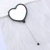 Nuevo Espejo de Maquillaje de Mano con Forma de Corazón Espejo de Corazón Creativo DIY con Perlas Espejo de Maquillaje de Plástico Portátil de una Cara Venta al por Mayor