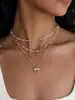 Moda Transfronteriza Europea y Americana Simple Apilable Exquisito Chapado en Oro de 14K Moda Lazo Clip de Papel Colgante Collar