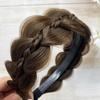 Peluca diadema de trenza de calabaza trenza twist de cinco cabos ensanchada trenza dibujada a mano parte superior alta del cráneo diadema reductora de edad