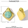 Piedra Natural Hueca con Cuentas Folu Diy Colgante de Acero de Titanio Pulsera Joyería de Acero Inoxidable para Mujer Collares Cuentas