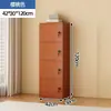 Armario de almacenamiento minimalista y moderno con cerradura, adecuado para sala de estar, montado en la pared, armario de almacenamiento multi-compartimento, armario de almacenamiento doméstico de cinco cajones