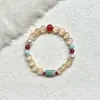 "Hua Xi Ying" Pulsera de Cuentas Ojo de Gato Código Rojo Chino Nuevo Exquisito Sensación Fría Elegante Pieza de Mano con Cuentas de Piedra Tianhe