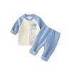 Conjunto de Ropa para Bebés y Niños Pequeños Otoño e Invierno Cardigan de Terciopelo Engrosado Conjunto de Dos Piezas para Niños y Niñas Chaqueta de Forro Polar para Bebé Moda