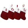 Nuevos Suministros para Decoración Navideña Calcetines Navideños Bolsas de Regalo Calcetines Navideños Rojos Tejidos con Letras Bolsas de Regalo Navideñas