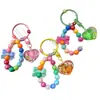 Llavero de Corazón de Colores Creativos Luminosos con Cuentas Colgante de Arena Movediza Exquisitos Accesorios para Bolsos Pequeños Regalos Venta al Por Mayor