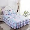 Saia de Cama Dupla Renda Transfronteiriça Conjunto de Três Peças Cobertura de Cama Espessa Antiderrapante Saia de Cama Cobertura de Cama de Peça Única Saia de Cama Atacado