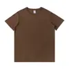 Camiseta Unisex de Algodón 100% Siro-Spun, Cuello Redondo, Manga Corta, Color Sólido, Casual, Versátil, Transpirable, Estilo Popular, Dropshipping