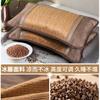 Almohada de Trigo Sarraceno de Verano Almohada de Núcleo de Ratán Helado de Verano Protección para la Columna Cervical para Adultos Ayuda para Dormir Almohada de Bambú Dura Cabeza Entera Masculina