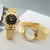 GT guote transfronterizo animado Dorado Doble Fila Diamante reloj de mujer moda Caja de Diamante casual pareja reloj de cuarzo