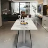 Mesa de Jantar em Laje de Rocha Brilhante Modelo Novo 2026, Combinação de Luxo Leve, Minimalista Moderno, Para Casas Pequenas, Mesa de Jantar para Sala de Estar Estilo Italiano