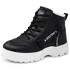 Sapatos Sapatos Femininos Novo Estilo Botas de Neve Moda Quente Forrado com Lã Espessos Sapatos de Algodão Impermeáveis Espessos de Cadarço Cano Médio Botas de Algodão