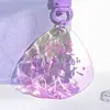 Llavero de acrílico con diseño de onda de agua en color degradado, colgante de llavero al estilo de una púa de guitarra bidimensional