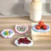 Molde de silicona para bandeja de frutas epoxy DIY transfronterizo, plato ovalado, bandeja de almacenamiento de amor, plato de frutas de flor de nube
