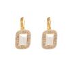 Pendientes elegantes franceses de perlas cuadradas con incrustaciones de diamantes, diseño de nicho femenino, hebilla de oreja con temperamento, pendientes ligeros de lujo